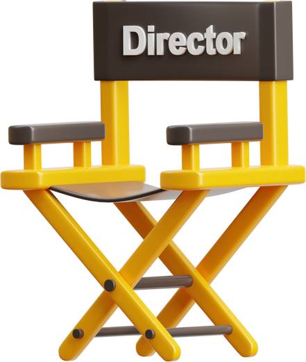 3D Director Chair Seat Filming Movie Cinema