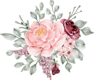 Flower Arrangement of Burgundy and Pink Rose